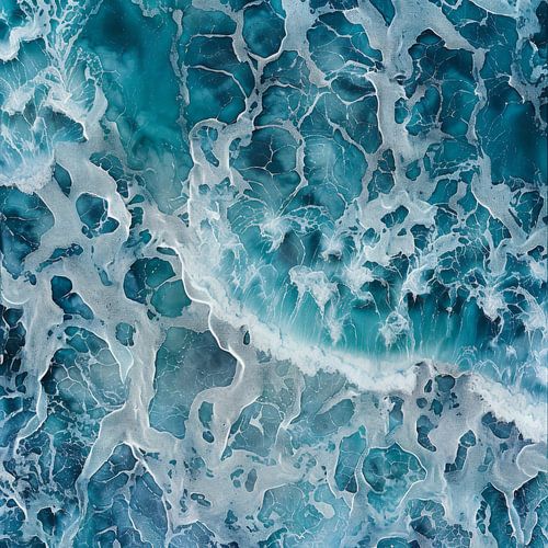 Oceaangolven in beweging - inspirerende natuurlijke kunst voor je kantoor