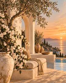 Golden Mediterranean Escape by TheArtfulGallery