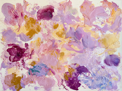 Peinture florale abstraite violette