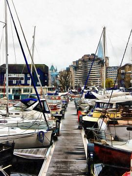 St Katharine Docks Boats 7 by Dorothy Berry-Lound