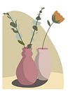 Innerlijke rust, pastel bloemen in de Flexa kleuren WIld Wonder, uit de serie Buzz. Set van 2. van Hella Maas thumbnail