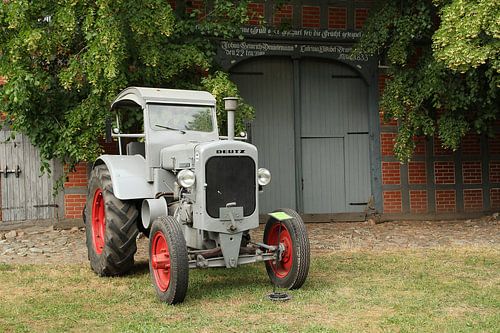 Old tractor of the brand Deutz