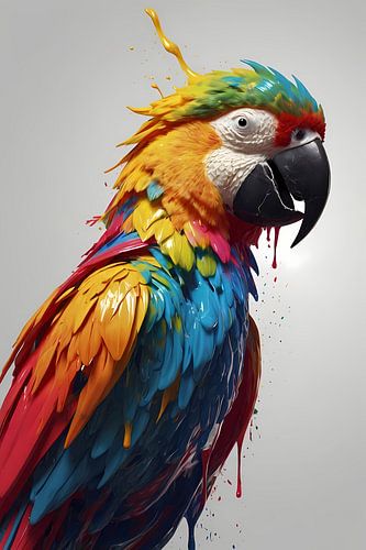 Abstracte Kleurexplosie Papegaai Kunst