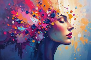 Explosion von Farben und Elementen