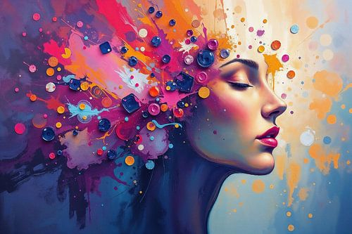 Explosie van kleuren en elementen