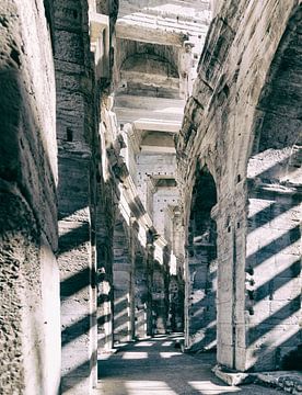 Shadow play in the amphitheatre of Arles France