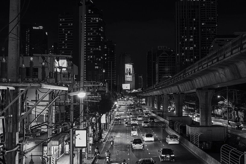 Bangkok skyline at night by Bart van Lier