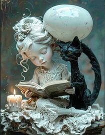 Reading with my cat... by Ans Bastiaanssen