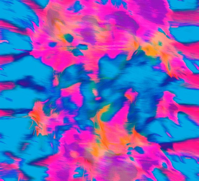 Pop Art Blumen Melodie Magenta Blau von FRESH Fine Art