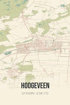 Carte ancienne de Hoogeveen (Drenthe) sur Rezona