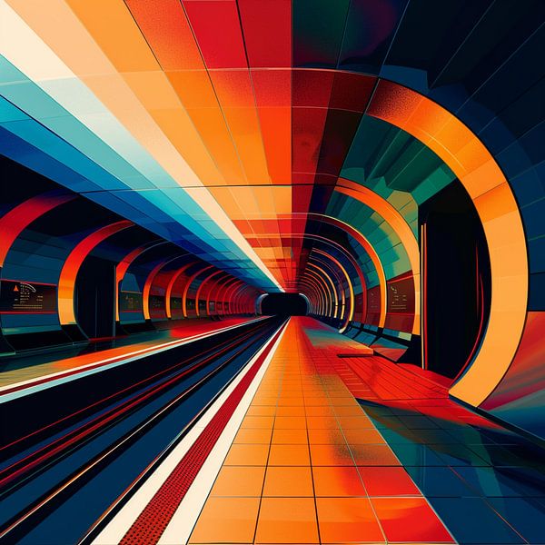 Stad Metro Kleuren Geometrisch Abstract Dynamisch Beweging van gm_designs