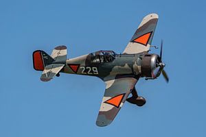 Vorbeiflug der Fokker D-XXI 229 auf dem Flugplatz Hoogeveen.