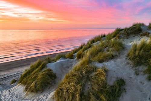 Coucher de soleil dans les dunes de Zélande