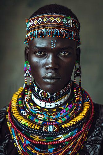 Portret van traditionele Afrikaanse mode