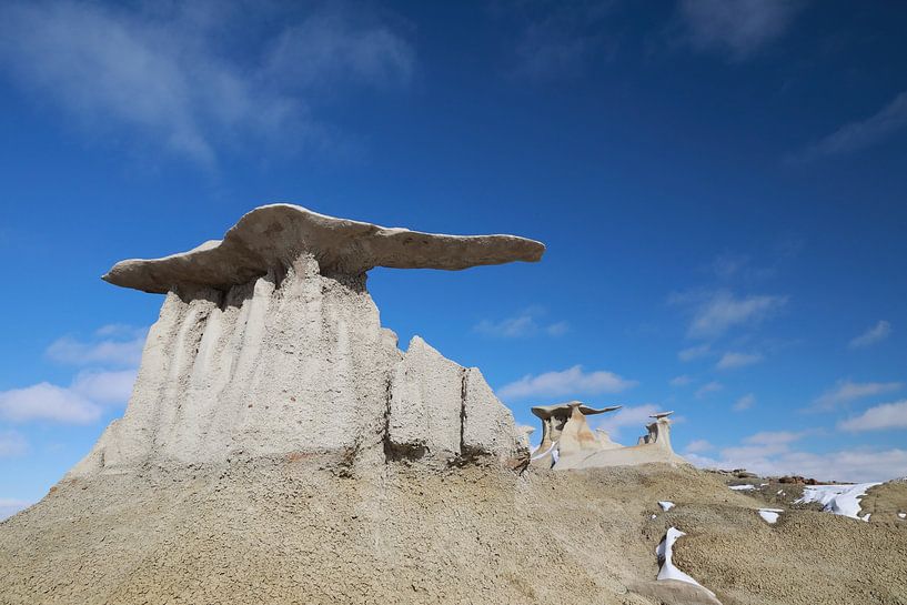 Bisti Badlands in de winter New Mexico, USA van Frank Fichtmüller