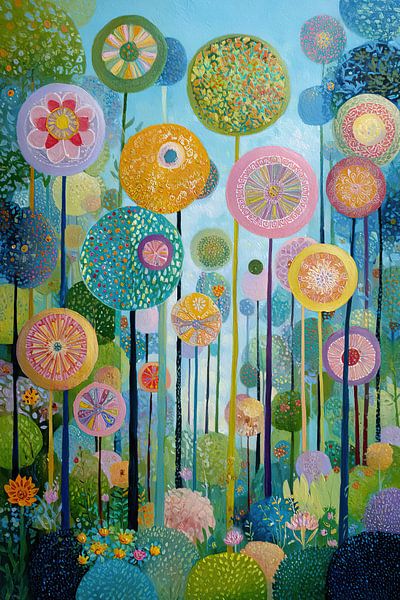 Colourful Flowers | Whimsical Blooms in Blue Sky by Flower Studio