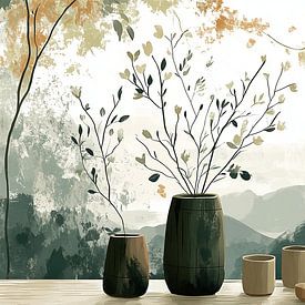 Blumen Stilleben | Calm Vases von Blickfänger Gemälde