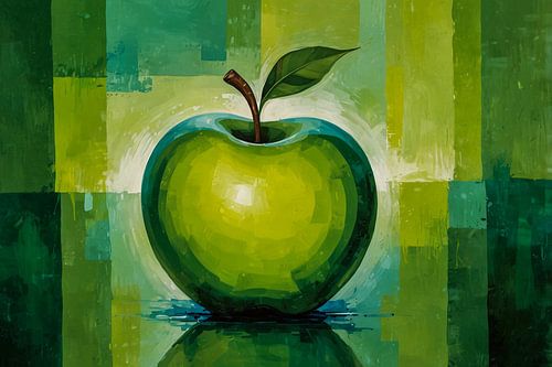 still life green apple