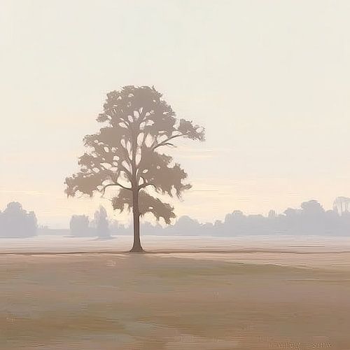 Peinture beige Enchantement tranquille | Paysage