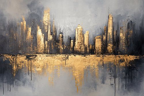 Abstracte skyline met reflecties