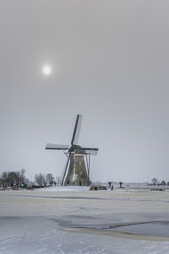Winter bij de Boezemmolen no. 6 in Haastrecht