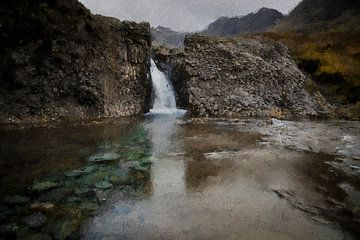 The Fairy Pools in schotland van Digitale Schilderijen