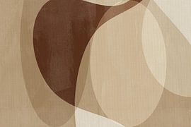 Abstracte organische vormen in beige en bruin van Abstract Minimalist Art