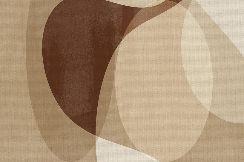 Abstract organic vorms in beige and brown by Abstract Minimalist Art