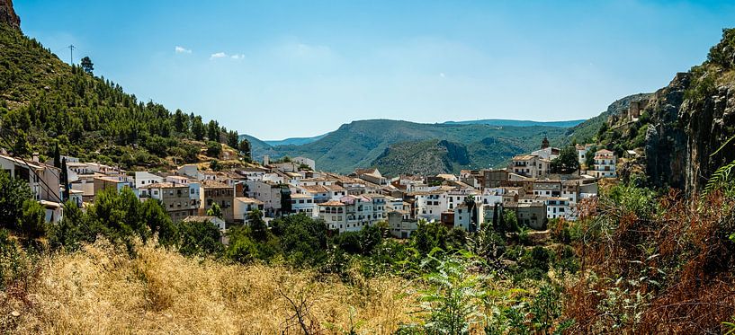 Panorama old town Chulilla in Valencia Spain with rocks landscape by Dieter Walther