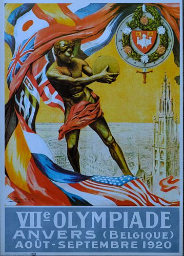 De officiële poster voor de Olympische Spelen van 1920 in Antwerpen