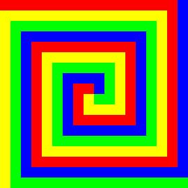 Spirale de permutation des couleurs | S=09 | P #01 | RBGY