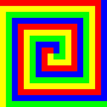 Color-Permutation-Spiral | S=09 | P #01 | RBGY