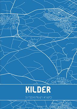 Blauwdruk | Landkaart | Kilder (Gelderland) van MijnStadsPoster