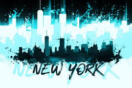 Graphic Art NYC Skyline | cyan by Melanie Viola