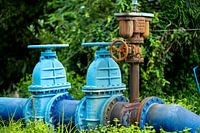 Nahaufnahme eines Wasser- oder Rohrsystems