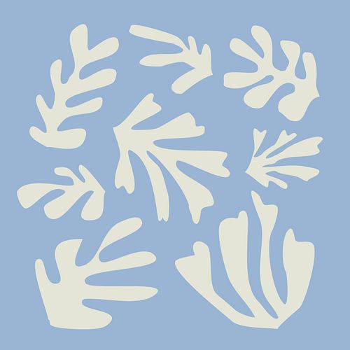 Inspiriert von Henri Matisse auf Hellblau von Mad Dog Art