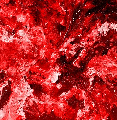 Feuer im Universum in Hellrot