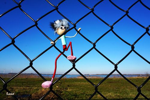 Fubby puppet moving up and wanting to reach the top.