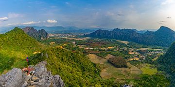 Panorama from Pha Ngern View Point on Vang Vieng in Laos, Asia by Walter G. Allgöwer