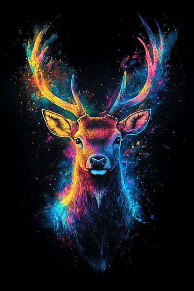 Neon deer by ARTemberaubend