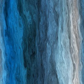 Blauwe stroming in abstractie van Arjen Roos