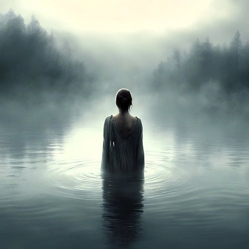 De vrouw in het meer