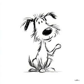 Kleine Hundekarikatur