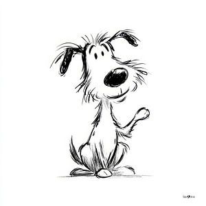Kleine Hundekarikatur