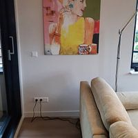Klantfoto: Coffee Moment van Atelier Paint-Ing, op canvas