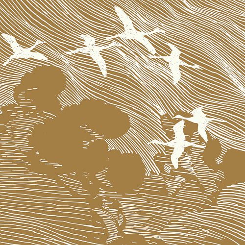 Japon Grues en ocre jaune