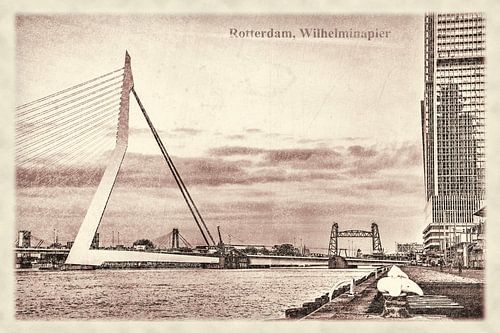 Carte postale d'époque: le Pont Erasmus