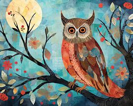 Colourful Owl Portrait by Wonderful Art