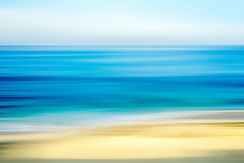 Van Goud Naar Blauw Kustabstract