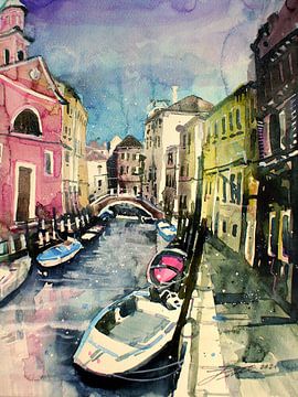 Venetië, Rio delle Romite van Johann Pickl